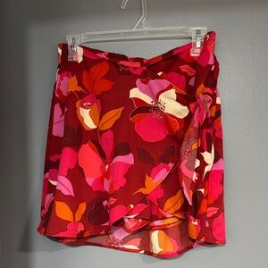 Floral Wrap Skirt in Red and Pink *Never worn